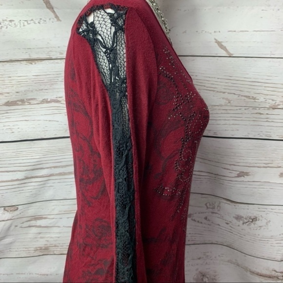 Maurices Embellished Lace Sleeve Top - Picture 5 of 7